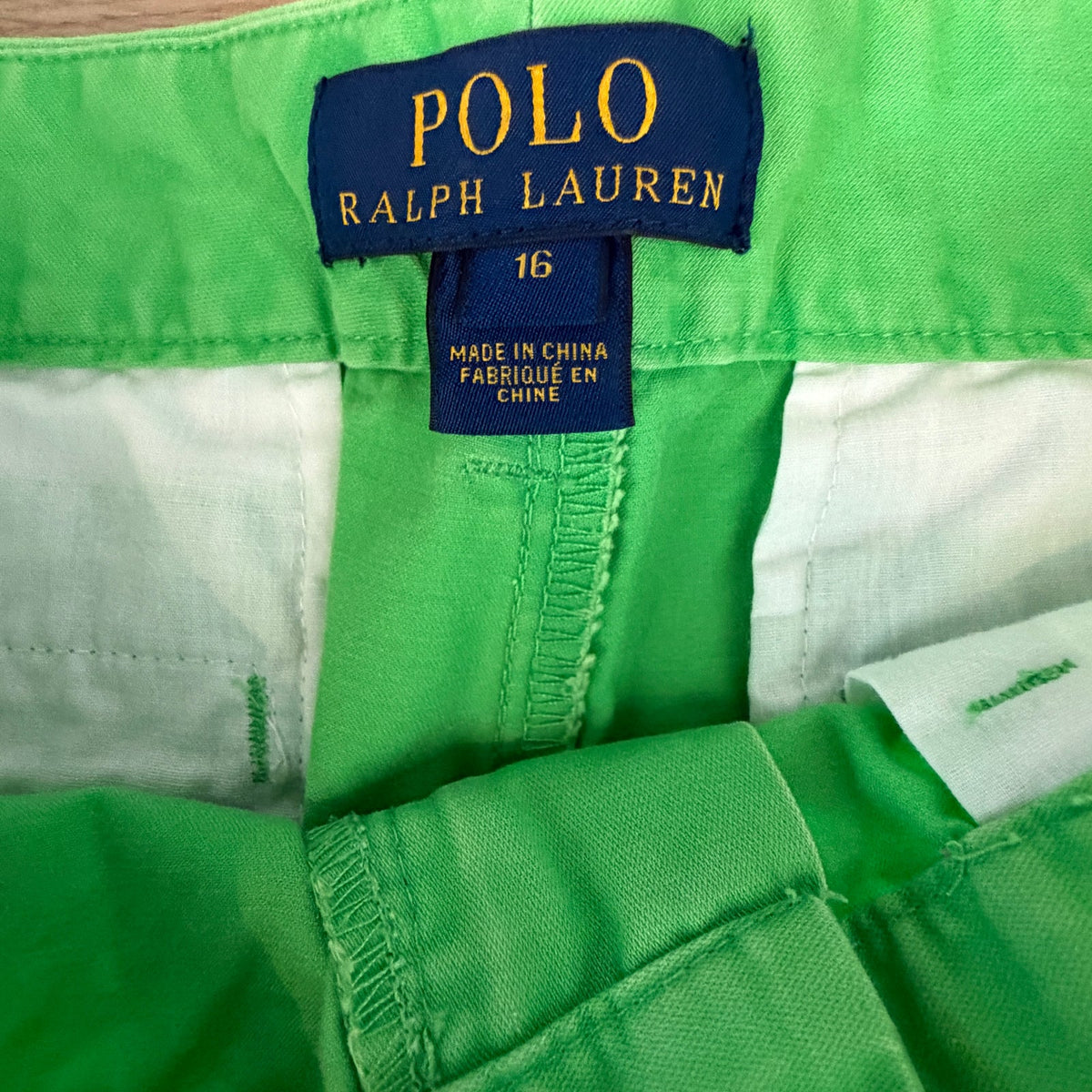 Polo Ralph Lauren Bright Green Preppy Chino Pants Boys Size 16