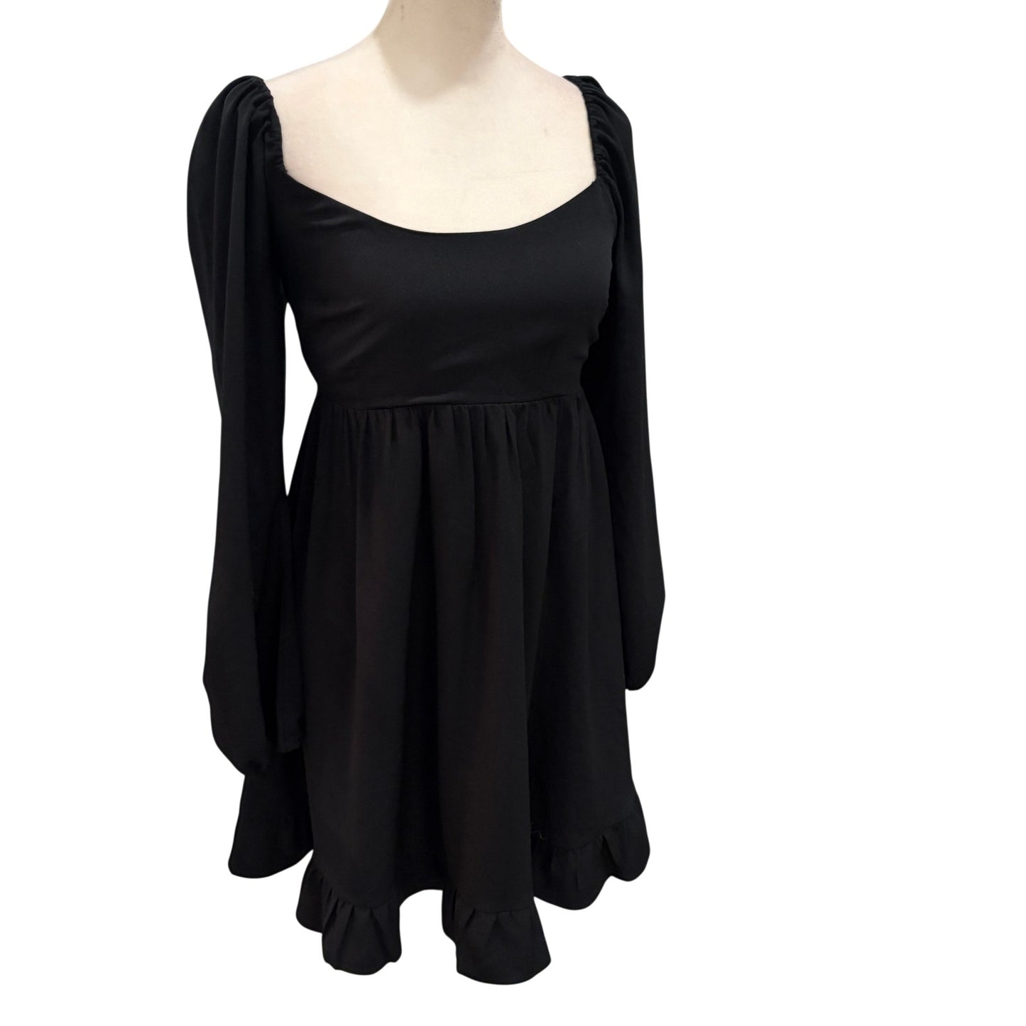 Abercrombie NWT Black Fit and Flare Short Ruffled Dress Womens Size Small NEW