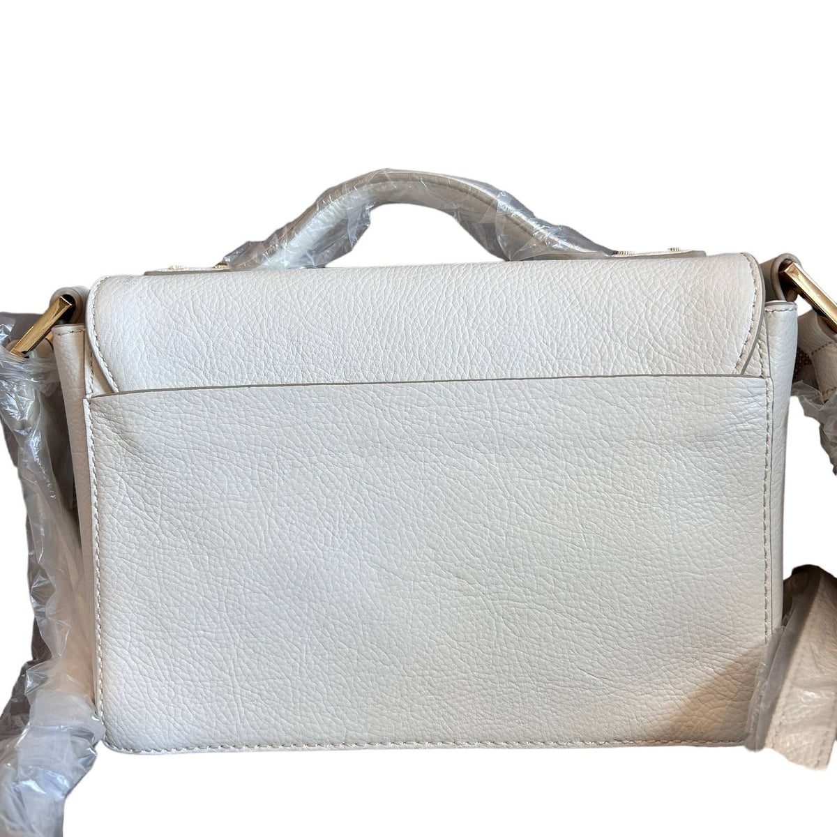 India Hicks Lady P Off-White Pebbled Leather Crossbody Shoulder Bag NEW
