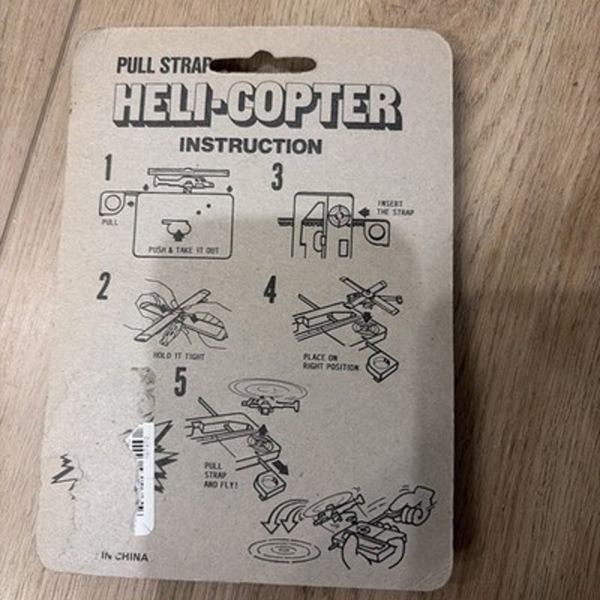 Vtg 1988 Tyco Sega Pocket Power Thunder Blade Helicopter Knock off Pull Strap