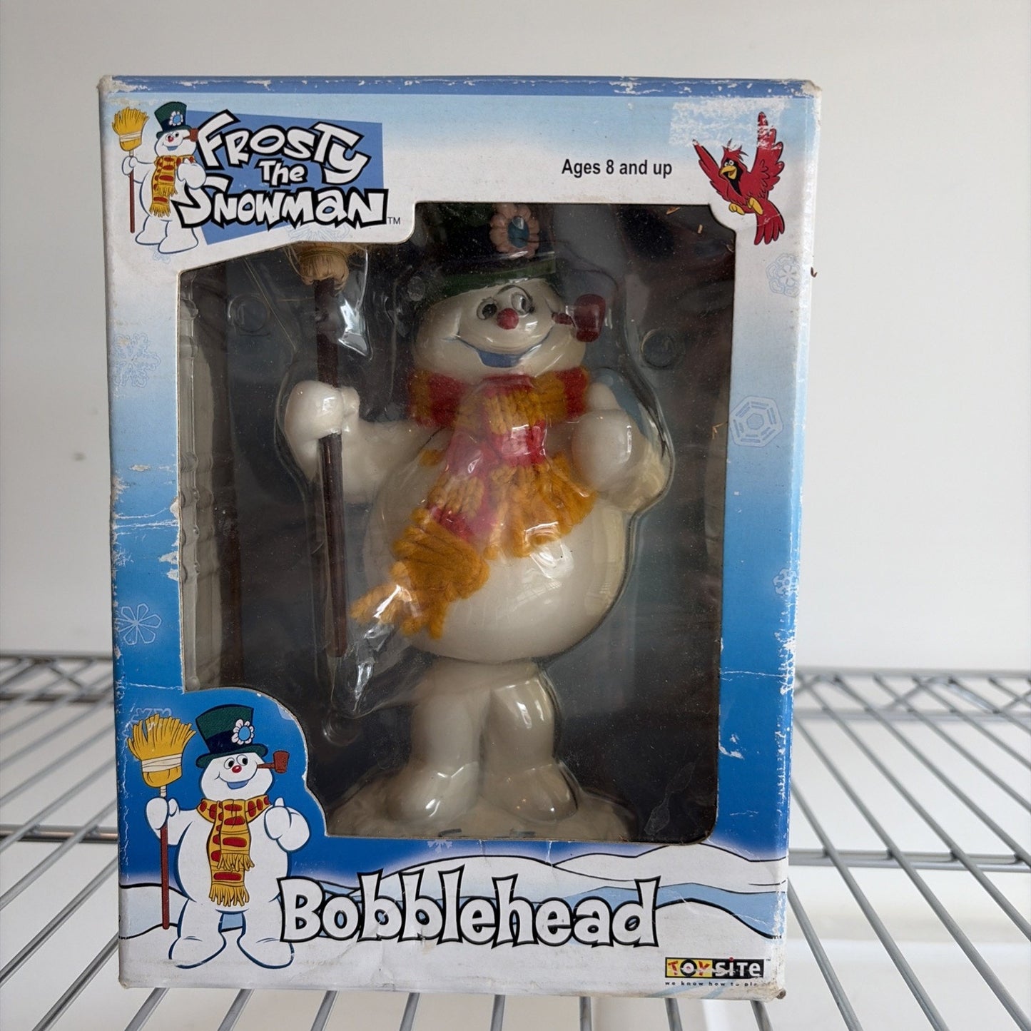 FROSTY the SNOWMAN BOBBLEHEAD Knit Scarf WOODEN BROOM 2002 NEW IN BOX