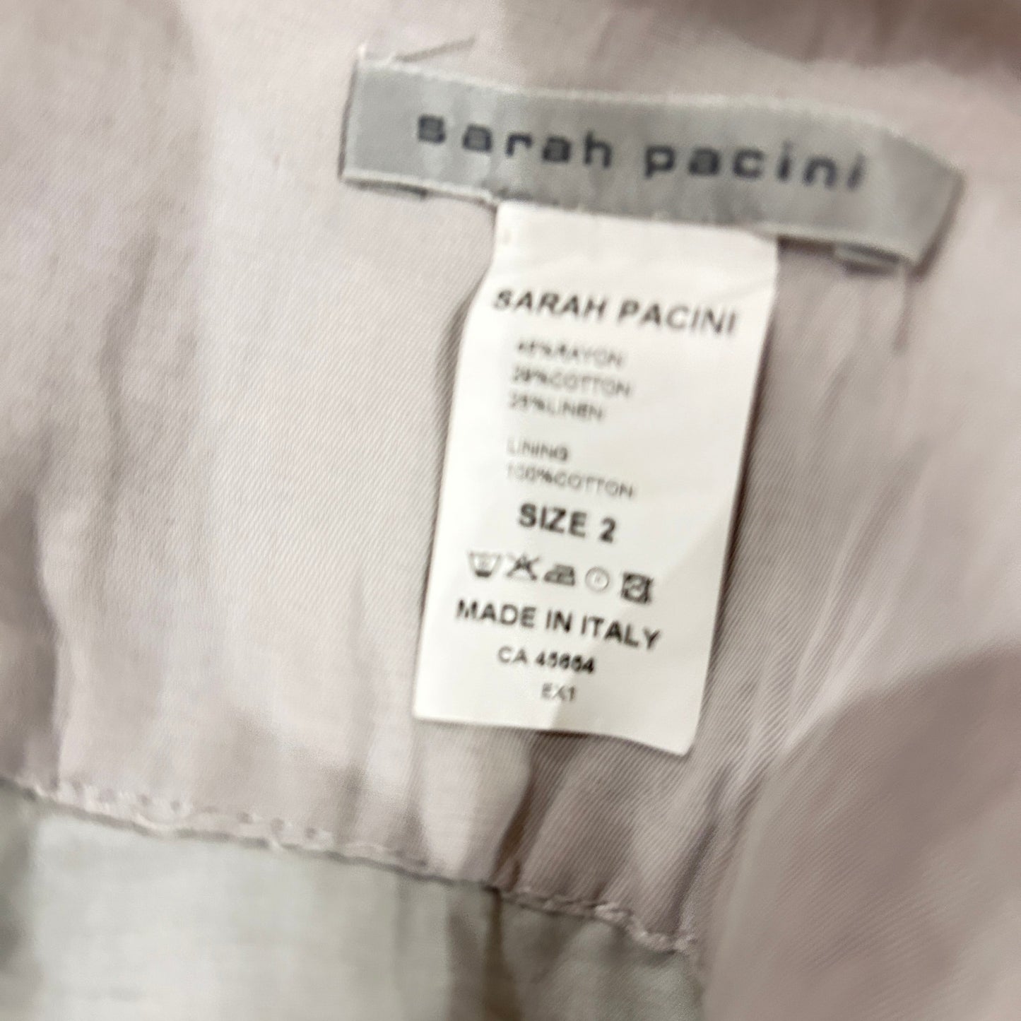 Sarah Pacini Gray Linen Blend Ballon Asymetrical Knee Length Skirt Womens Size 2