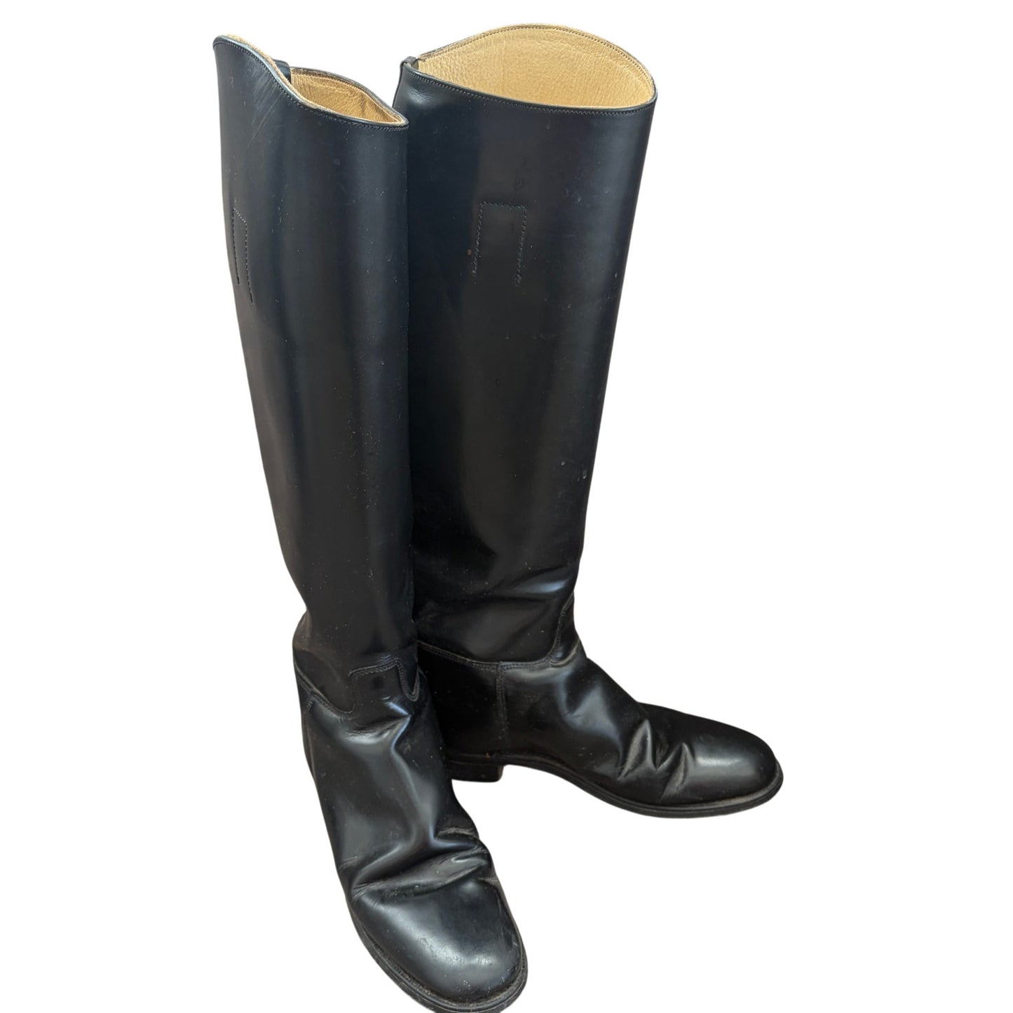 Marlborough Black Equestrian Tall Riding Boots Made in England Women US Size 5.5