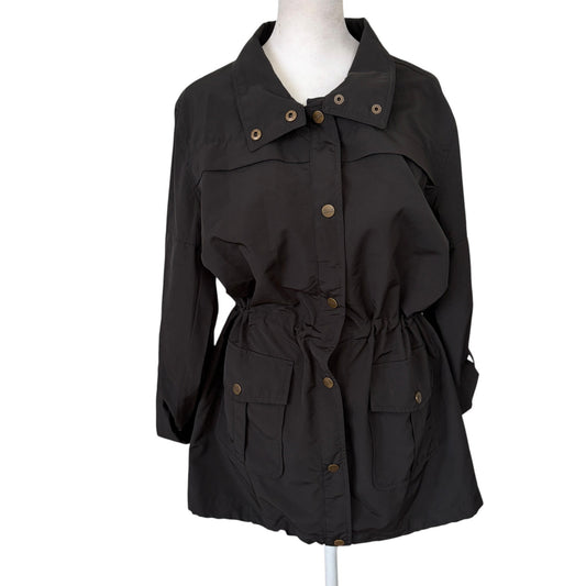 Santuary Black Cinch Waisted Rain Jacket Womens Size Small
