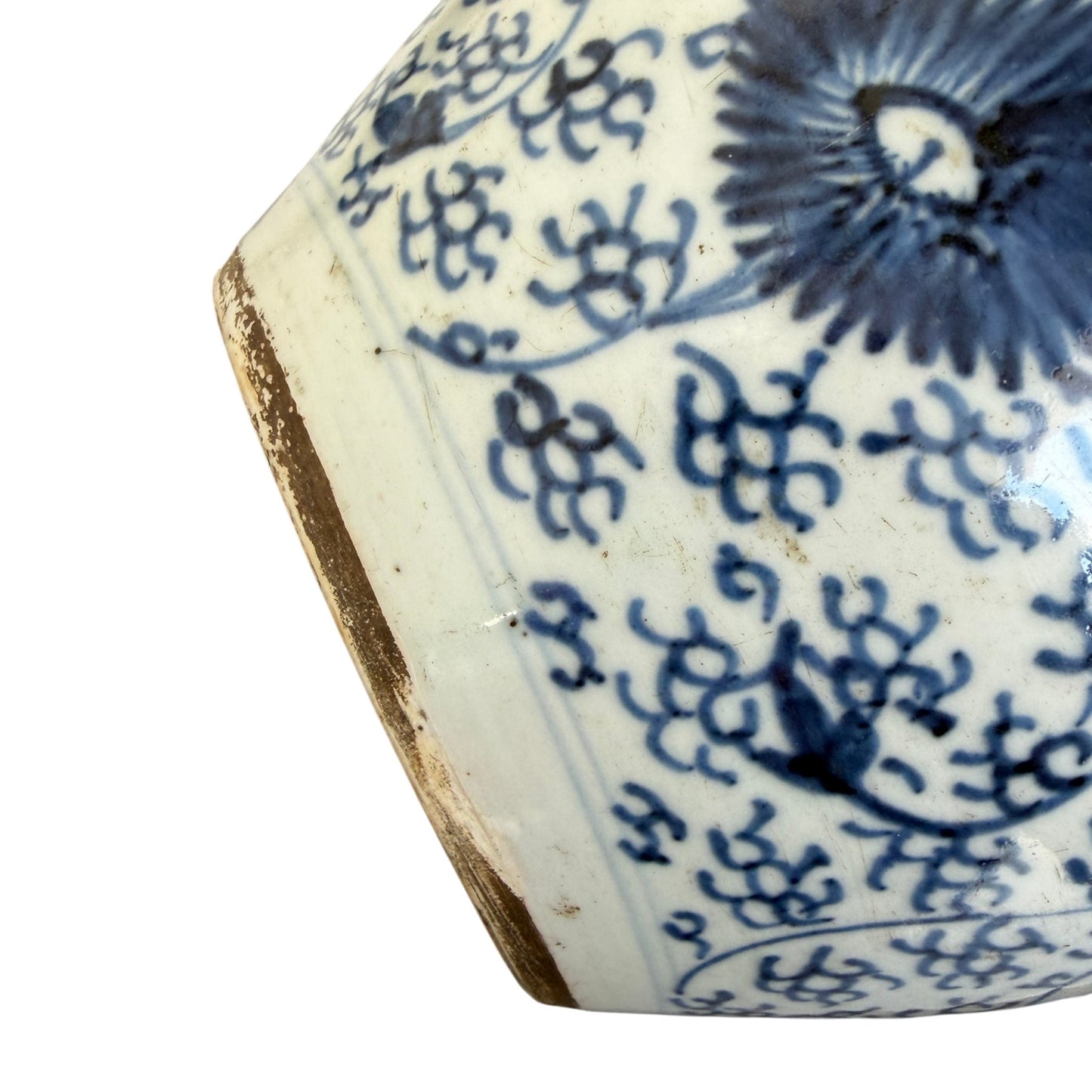 Antique 19th Century Chinese Art Porcelain Blue and White Ginger Jar 9" x 7"