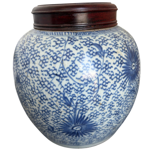 Antique 19th Century Chinese Art Porcelain Large Blue and White Ginger Jar