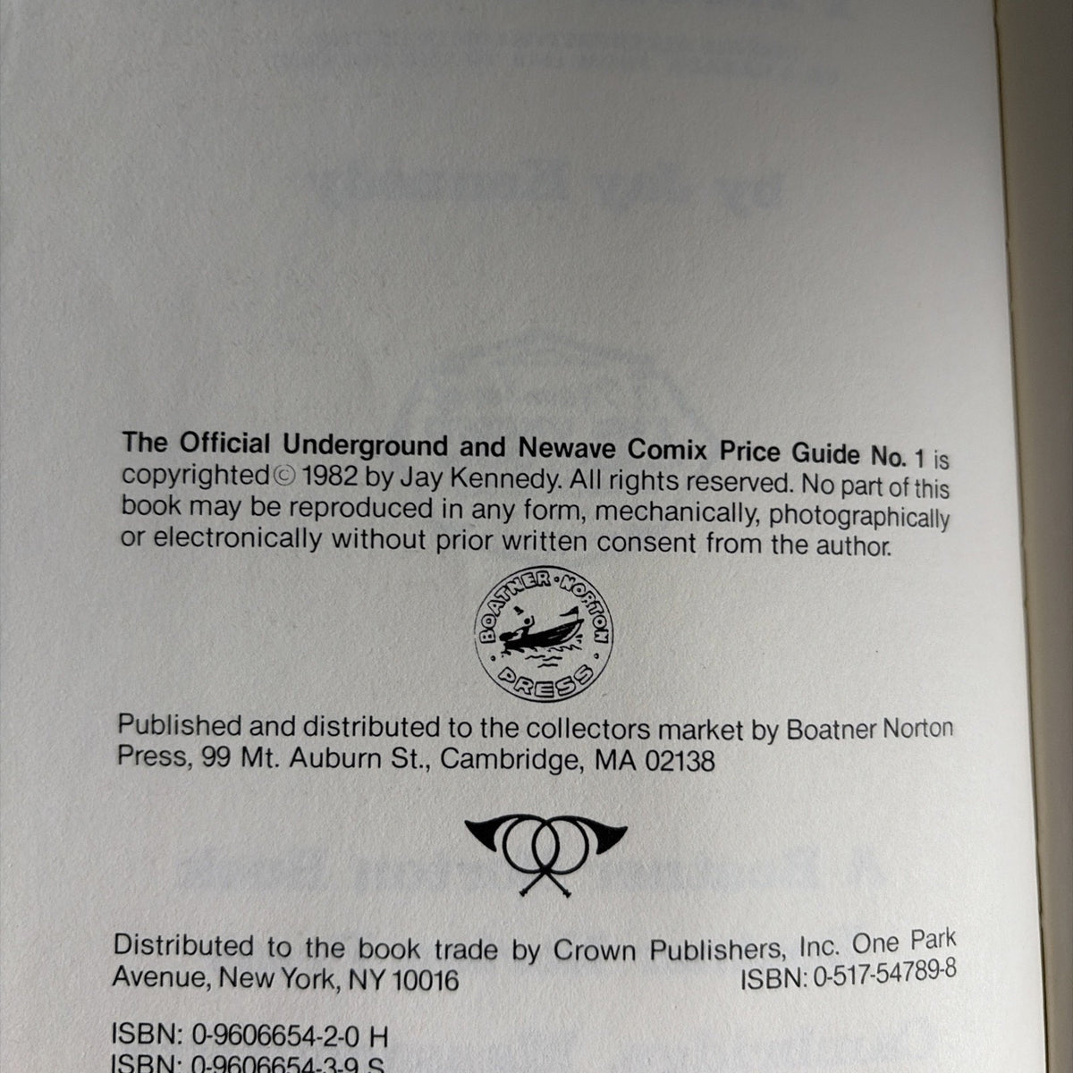 THE OFFICIAL UNDERGROUND & NEWAVE COMIX PRICE GUIDE 1st EDITION 1982