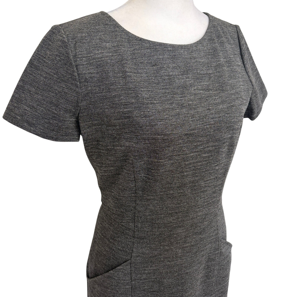Theory Nuriana Gray Classic Short Sleeve Sheath Knee Length Dress Womens Size 6