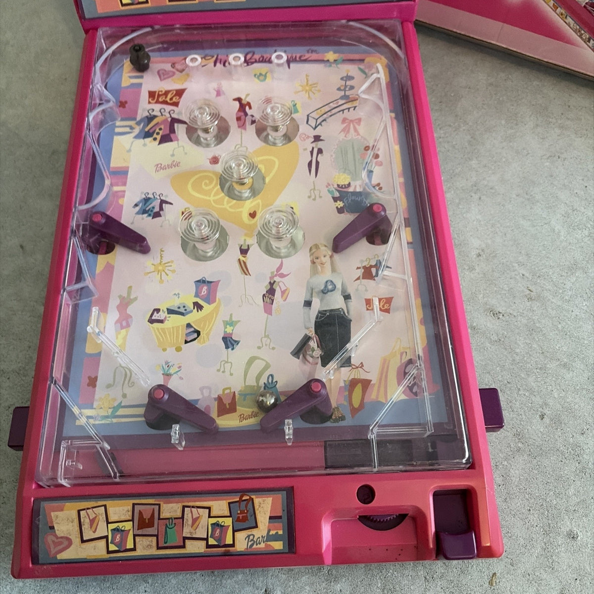 2003 Barbie Table Top Pinball Game Tested Working