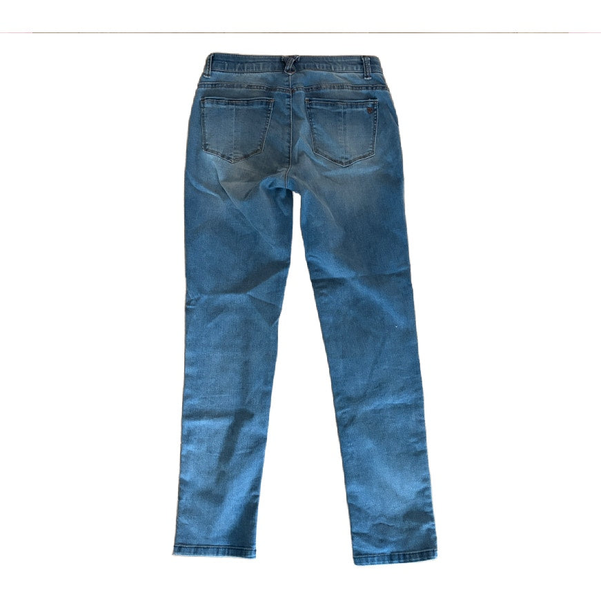 Wit & Wisdom High Rise Ankle Jeans Distressed Elastic Waistband Womens Size 2