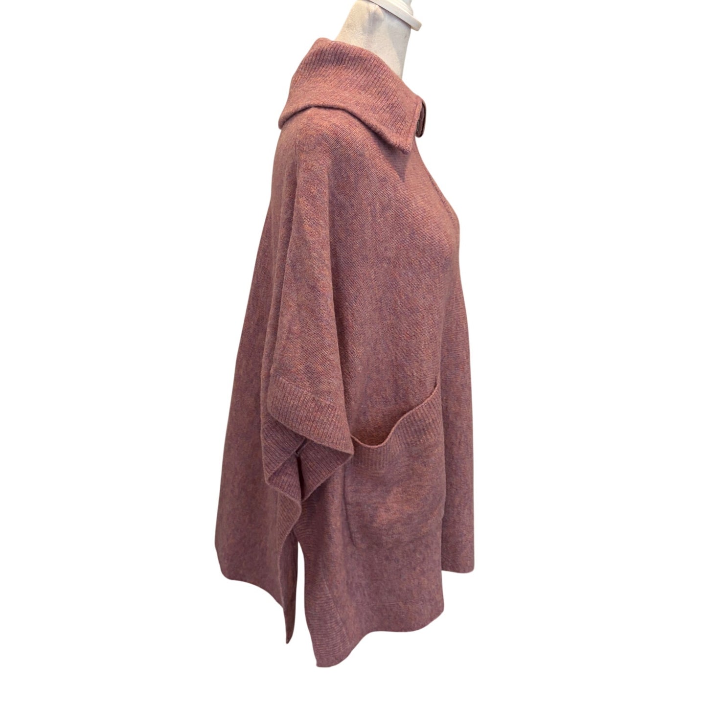 Anthropologie NWT Dusty Pink Wool Blend Boxy Sleeveless Shawl Sweater Size XS/S
