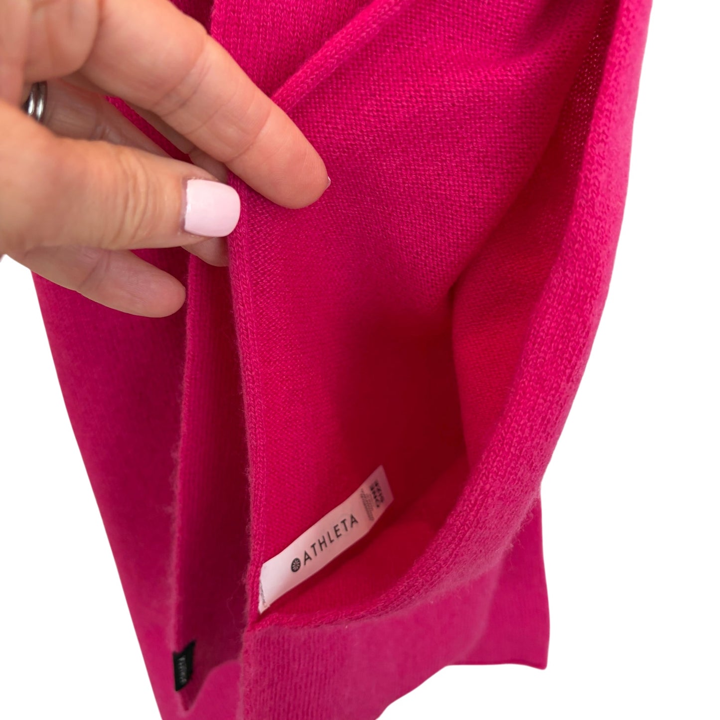 Athleta Hot Pink Wool Cashmere Blend Knit Scarf One Size