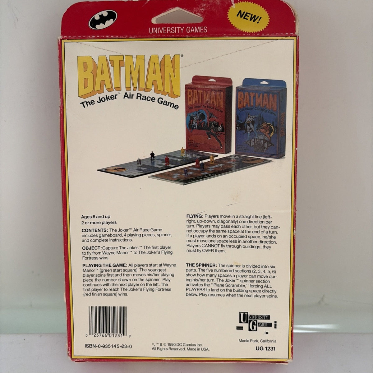 Batman The Joker Air Race Game - DC Comics - University Games - 1990 - SEALED
