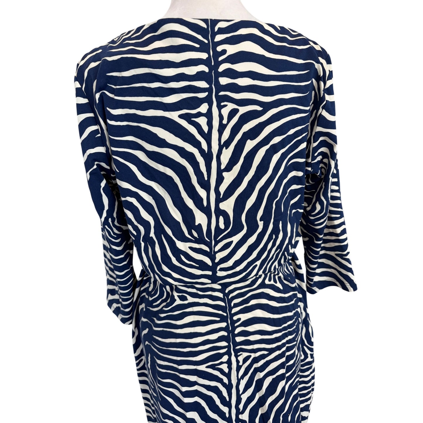 J. McLaughlin Blue, Ivory Animal Print Stretch Dress Womens Size Medium