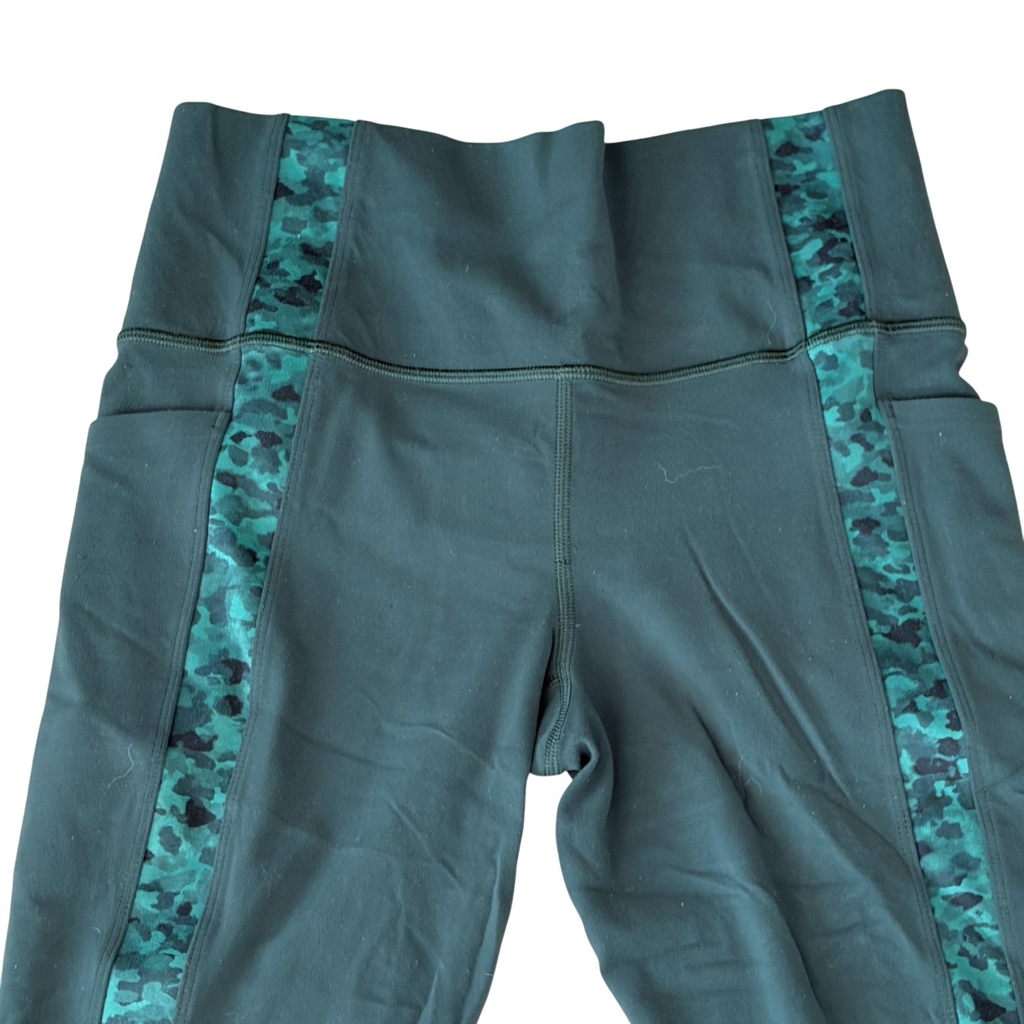 Athleta Dark Green Salutation Stash Pocket II Serene 7/8 Tight Women Size Medium