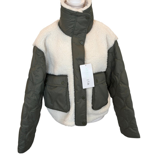 Athleta NWT Olive Green Fleece Hybrid Jacket Womens Size Small NEW