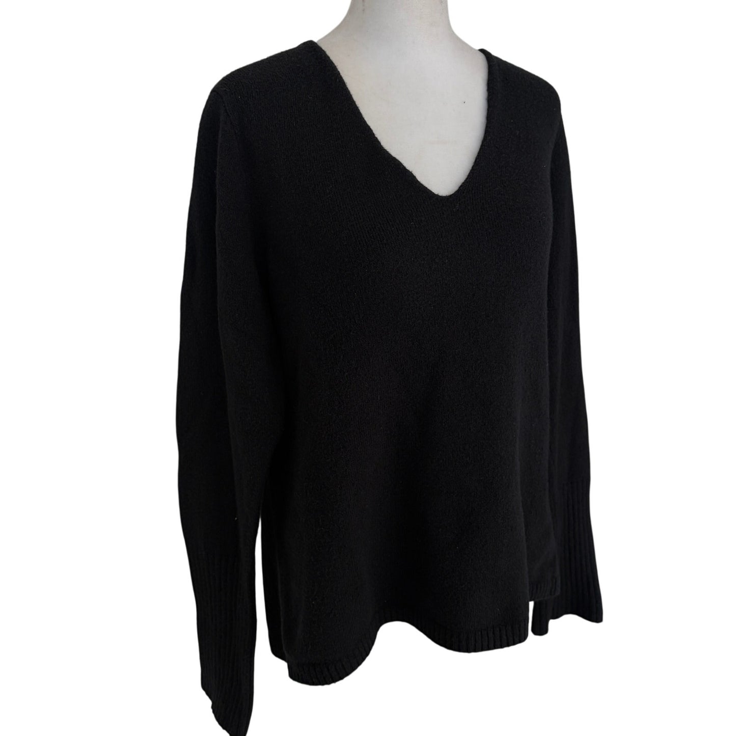 Treasure & Bond Black Wool Blend V-Neck Sweater Womens Size XS