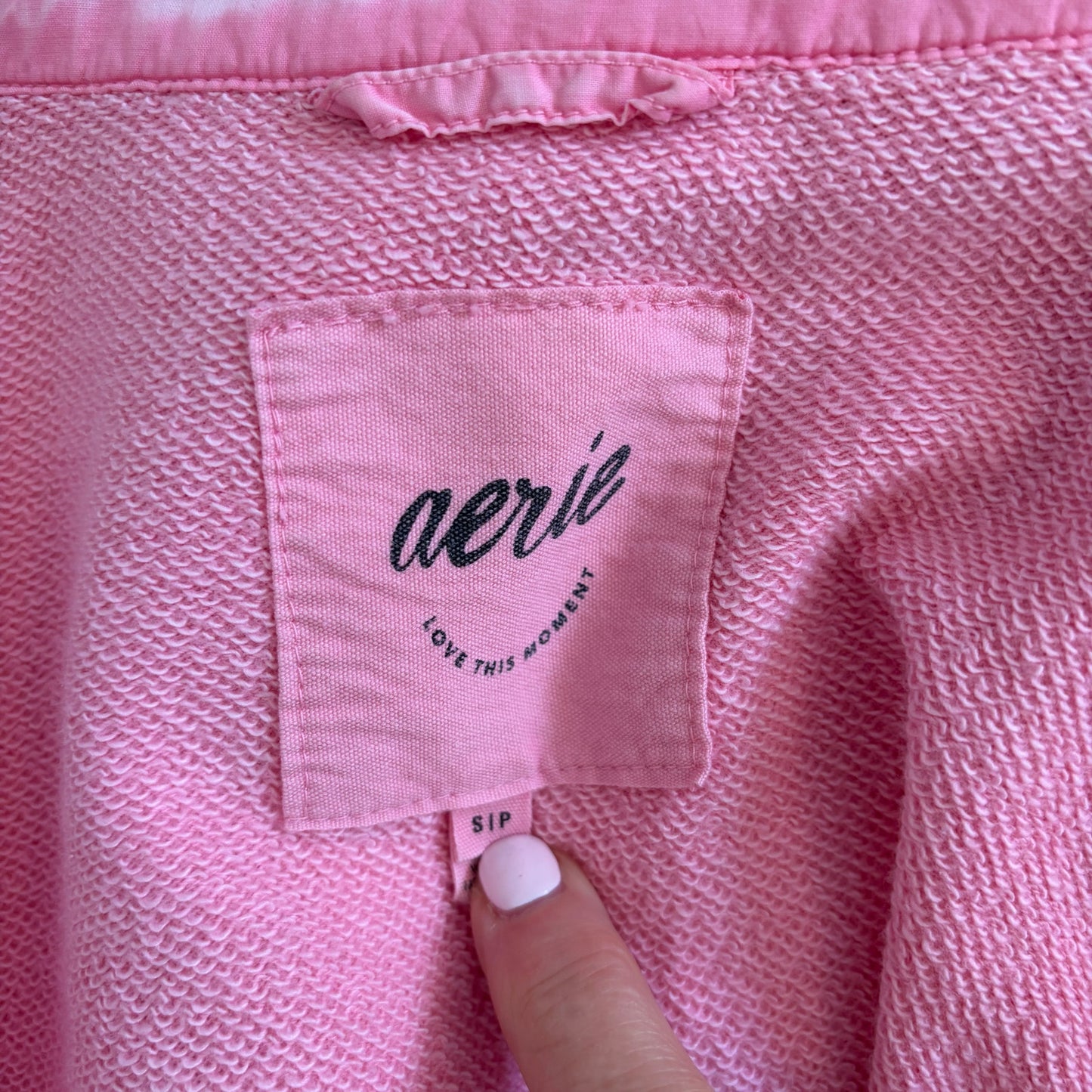 Aerie LumberJane Pink Oversize Button Down Top Shacket Womens Size Small