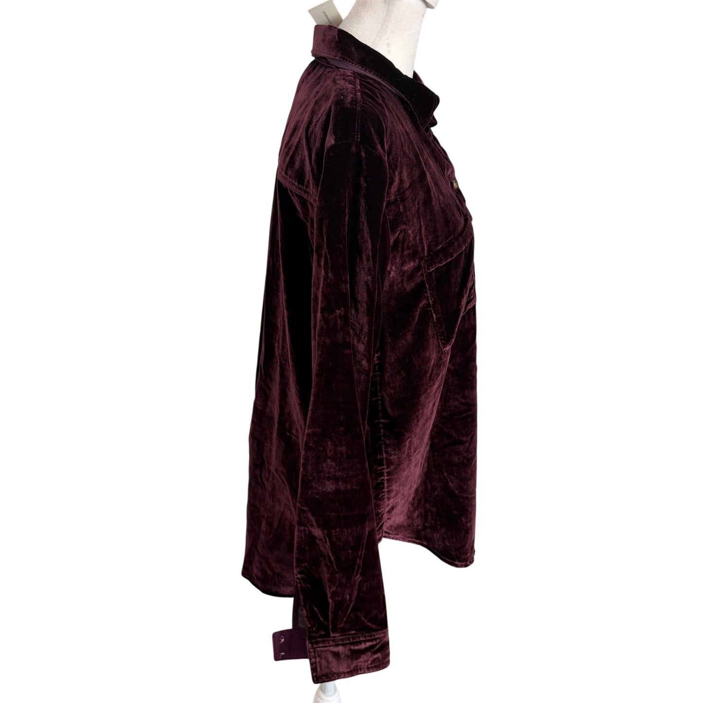 Maeve Anthropologie Burgundy Velvet Button Down Top Womens Size 6 NEW