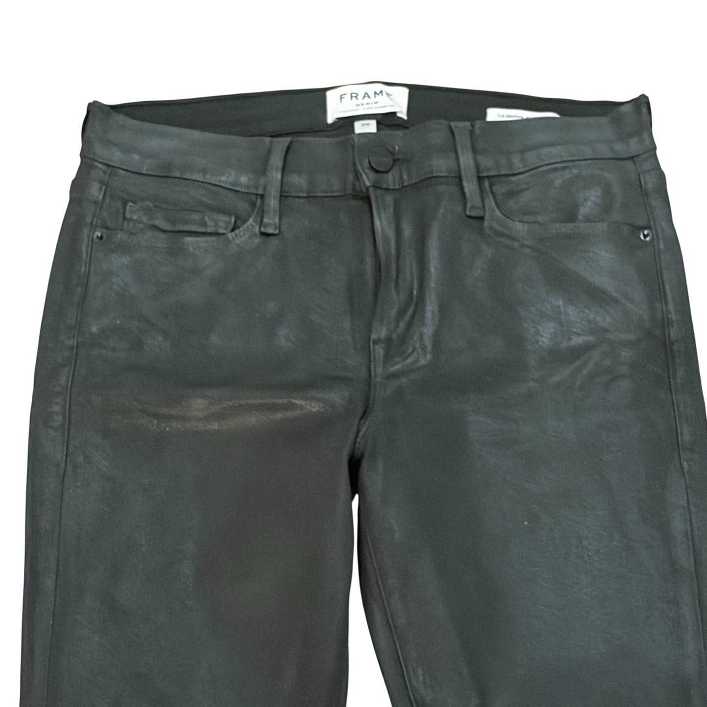 Frame Le Skinny de Jeanne Black Coated Skinny Jeans Womens SIze 29