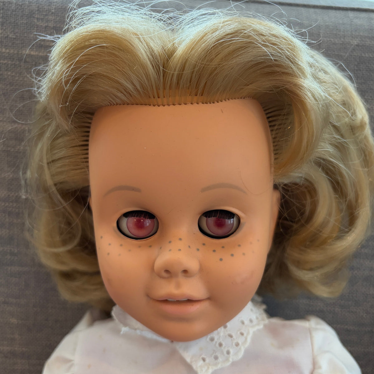 1999 Reproduction Mattel Chatty Cathy 20" Tall Pink Eyes NOT WORKING