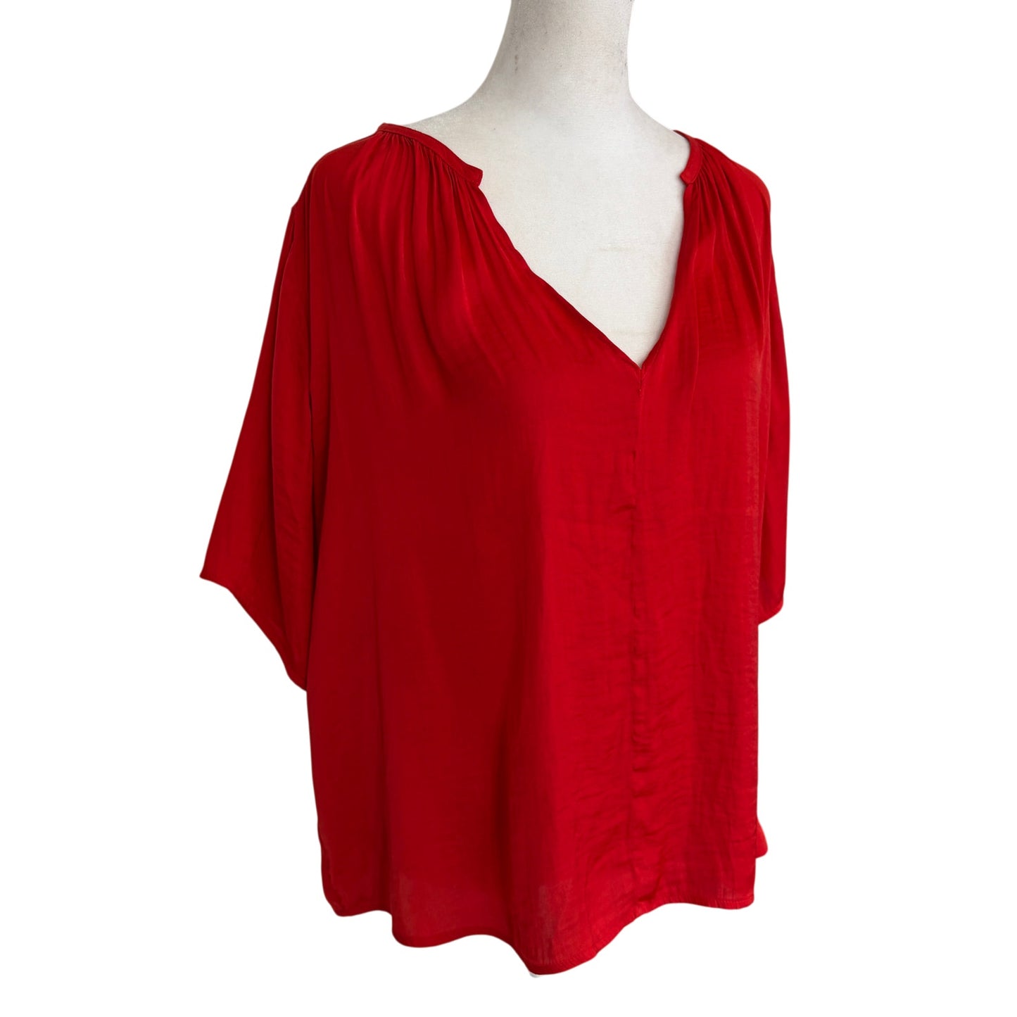 Anthropologie dRA Los Angeles Orange V-Neck Blouse Top Womens Size Small