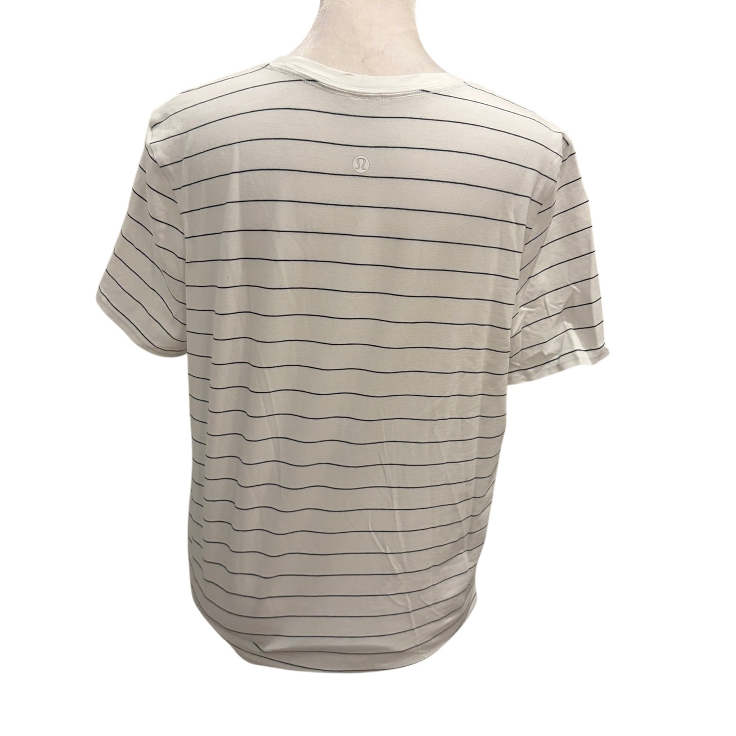 Lululemon White with Black Stripes Short Sleeve Top Women's Size 6