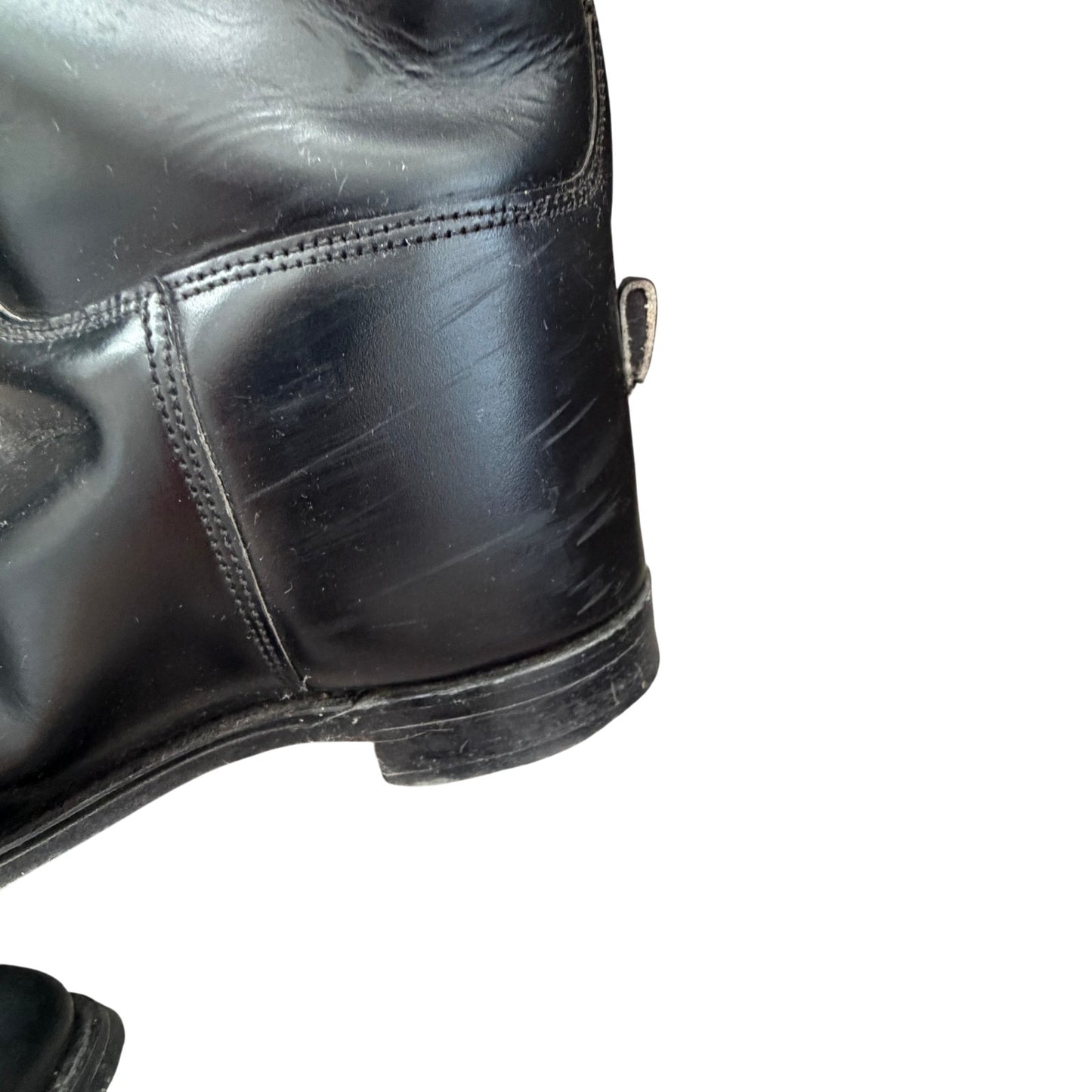 Marlborough Black Equestrian Tall Riding Boots Made in England Women US Size 5.5
