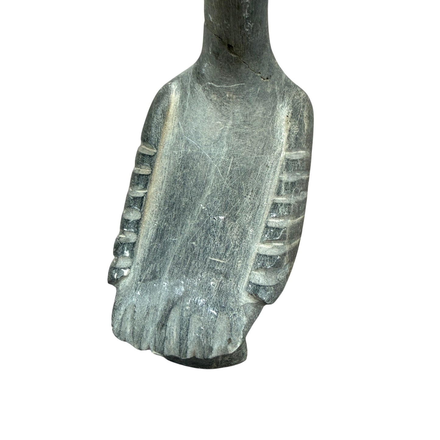 Vintage Inuit Carved Gray Soapstone Swan Figure Sculpture Eskimo Art