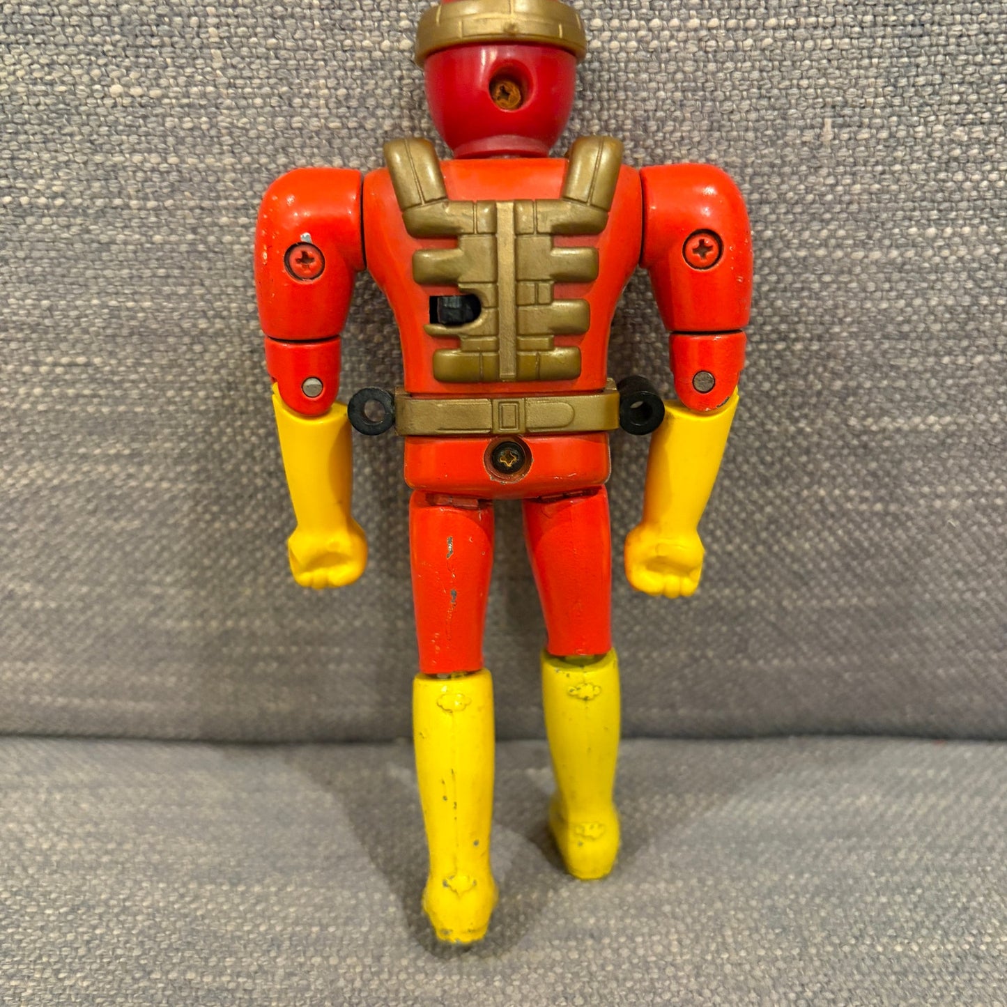 Popy Chogokin Red Vintage Brick Head Super Sentai Figure 5" Tall