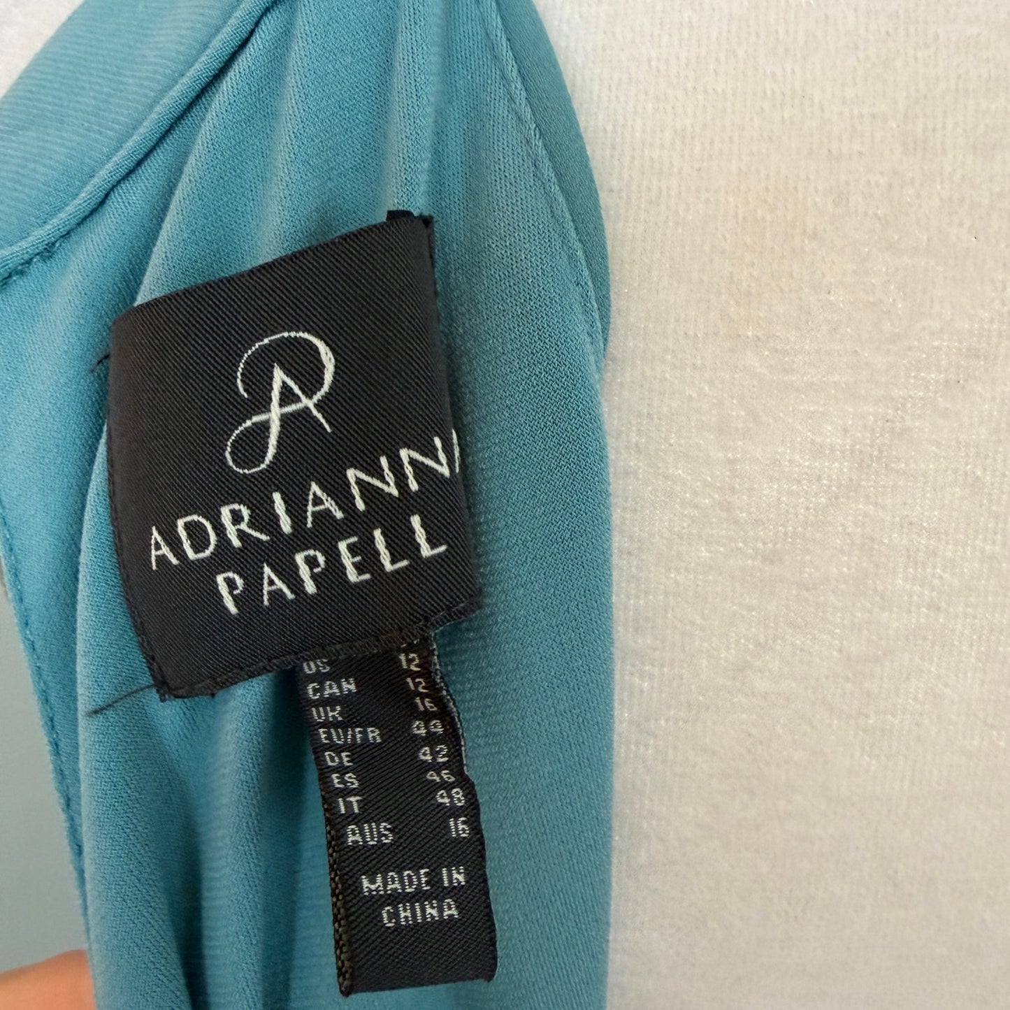 Adrianna Papell Robins Egg Blue Halter Ruffled High Low Dress Womens Size 12