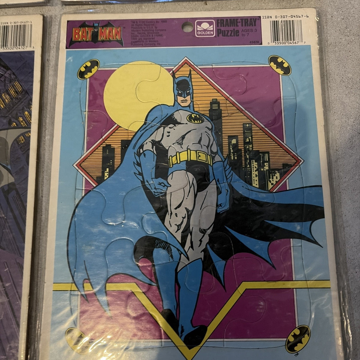 LOT 4 Batman, Superman, Hulk Frame-Tray Puzzles NEW Vintage