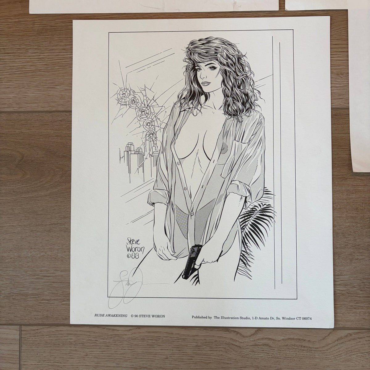 LOT 4 Steve Woron 1990s Black and White Sketchings Signed