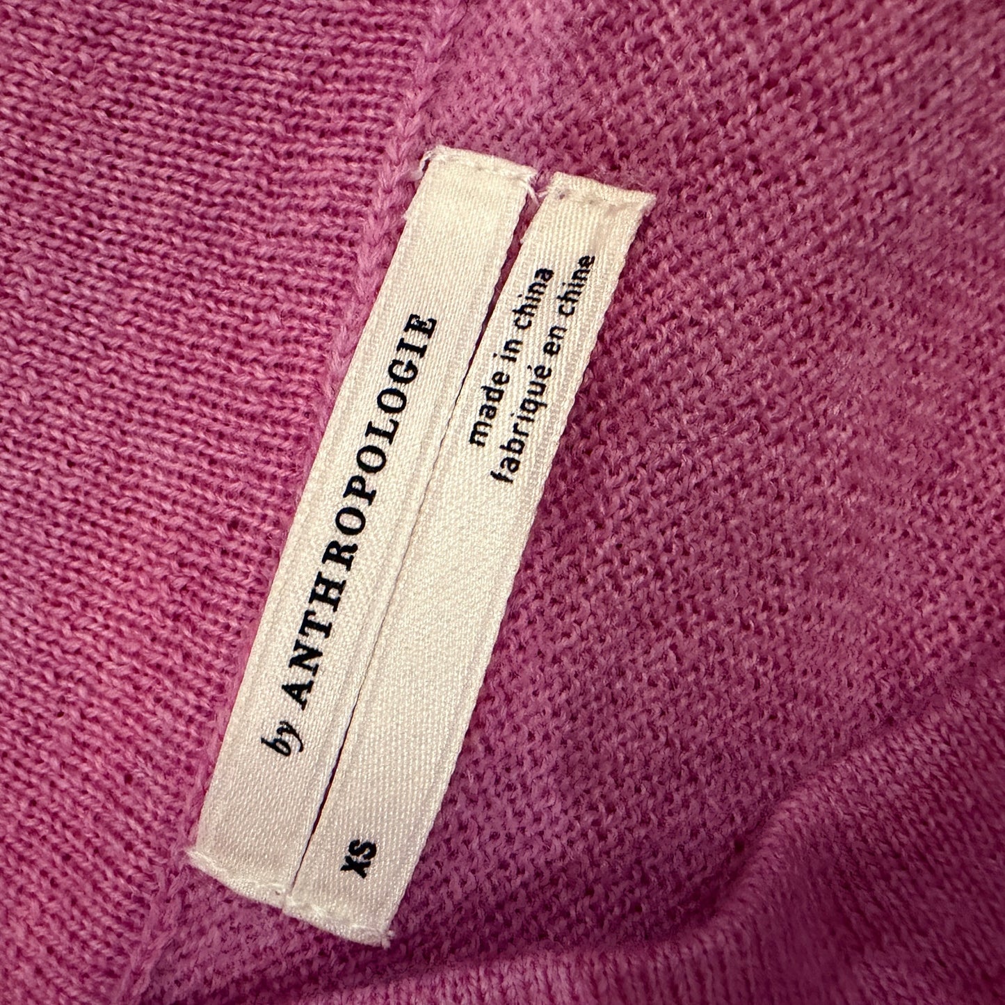 Anthropologie Pink 100% Merino Wool Boxy Short Sleeve Sweater Womens Size XS