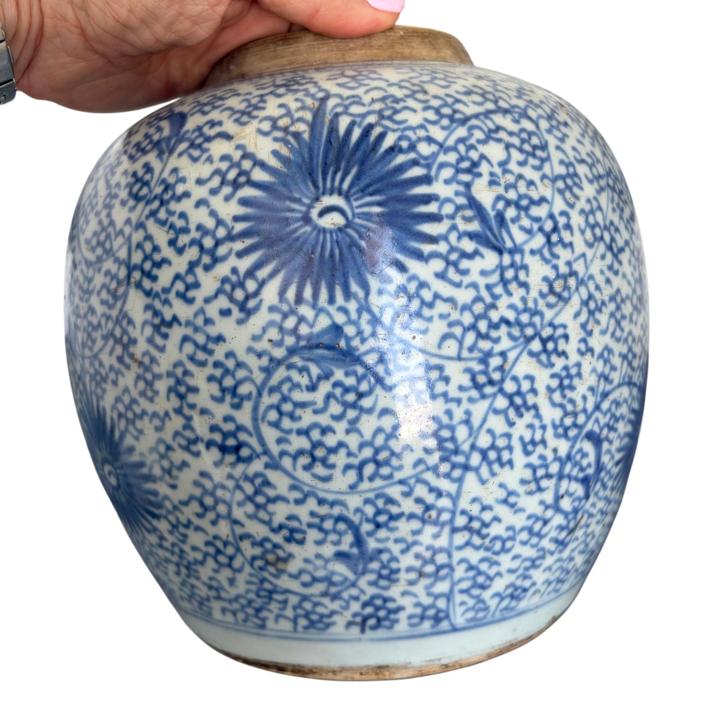 Antique 19th Century Chinese Art Porcelain Large Blue and White Ginger Jar
