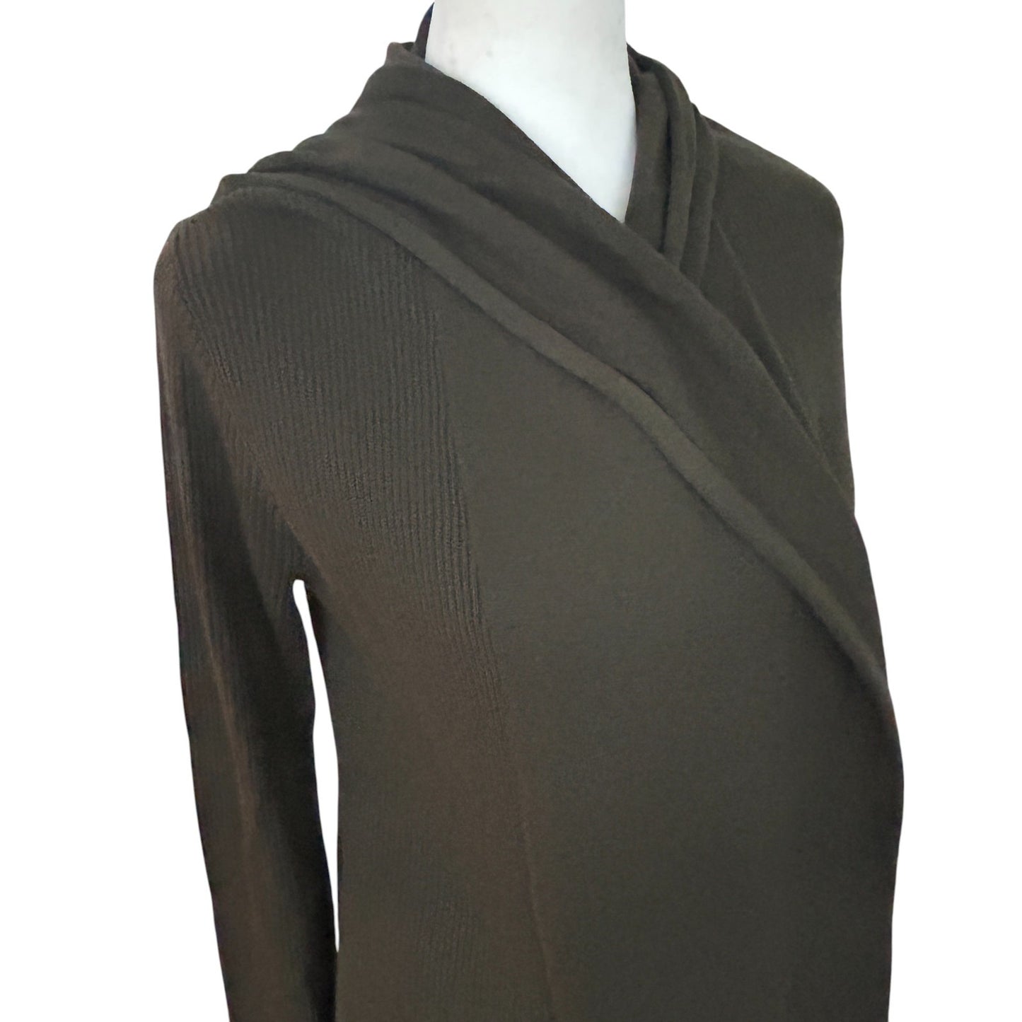 Lululemon Dark Olive Hooded Sundown Sweater Wrap Womens Size 4 LW4AU5S NEW
