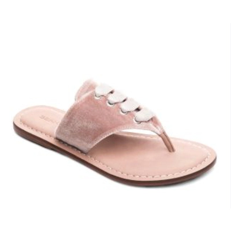 Bernardo Matilda Pink Velvet Thong Sandal Flat Sandals Womens Size 9