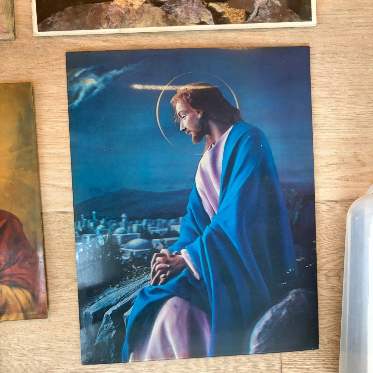 1960s Vintage Lenticular 3D Prints Jesus Spiritual Religious Last Supper