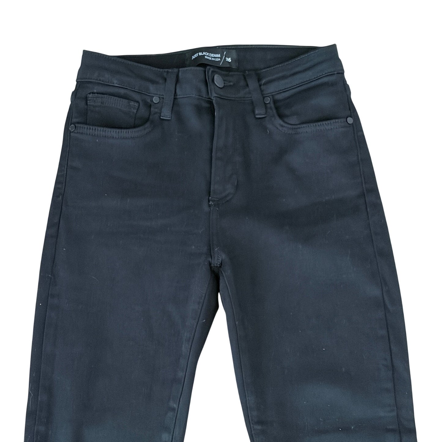 Just Black Denim 5 Pocket Classic Skinny Jean Black Knit # BP258J Women Size 26