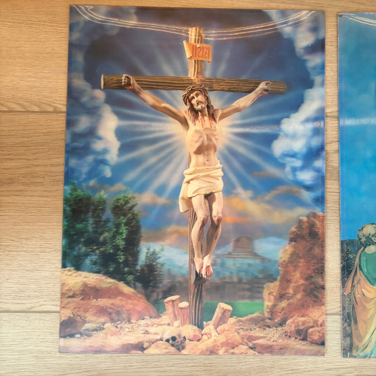 1960s Vintage Lenticular 3D Prints Jesus Spiritual Religious Last Supper