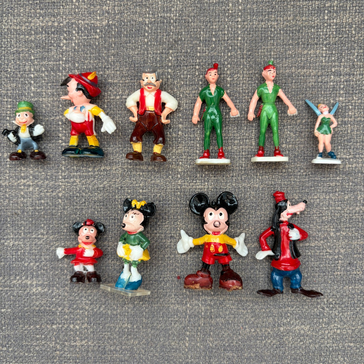 Marx Disneykins Miniature Hand-Painted Plastic Figures 1960s LOT of 10