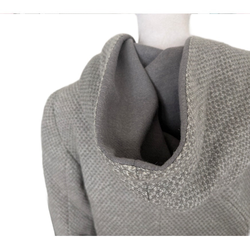 Kristen Blake Gray Hooded Wool Coat Womens Size 6