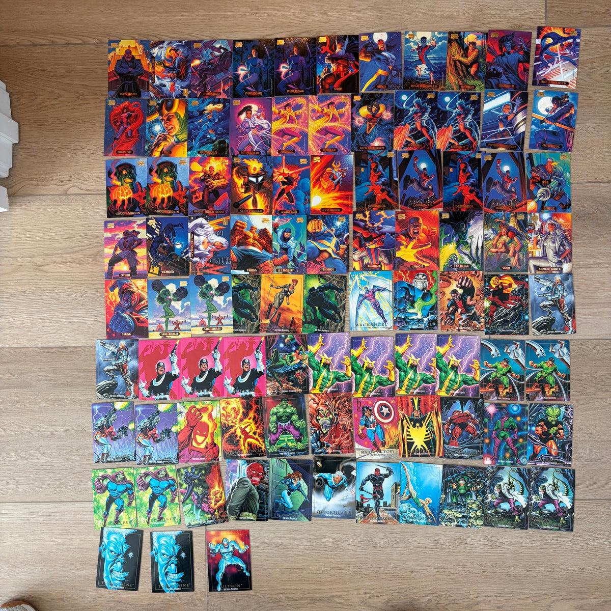 Vintage Marvel + DC Trading Cards Incomplete Sets 450+ Cards Some Dupes
