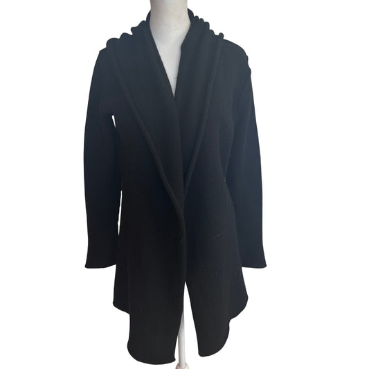 Vince Black Hooded Yak / Wool Open Cardigan Sweater Womens Size XS