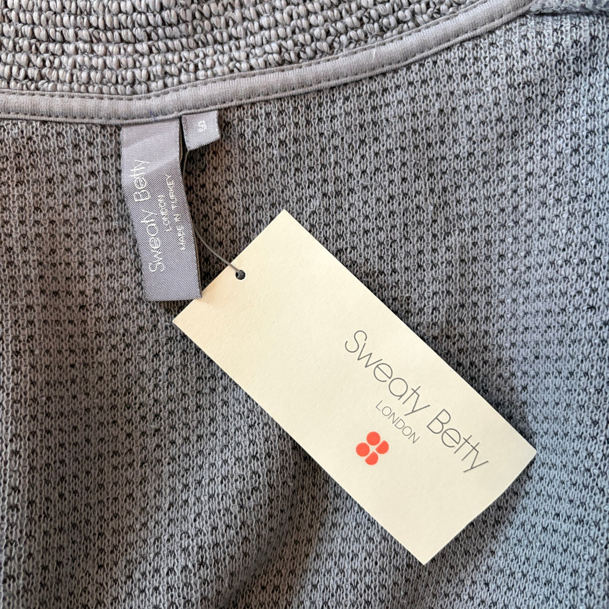 Sweaty Betty Restful Boucle Zip Through Charcoal Sweatshirt Womens Size Small