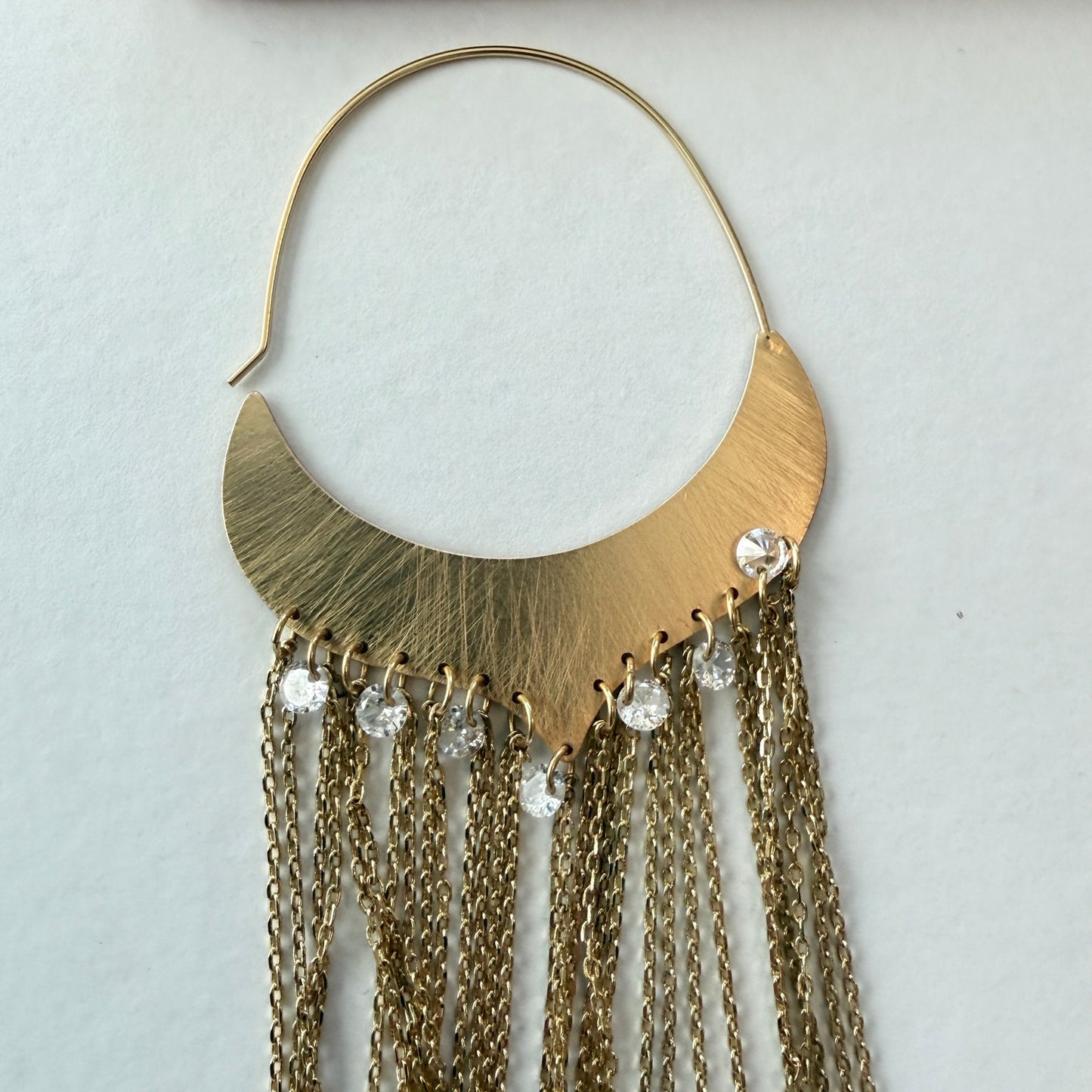 Anthropologie Gold Fringe Drop Earrings