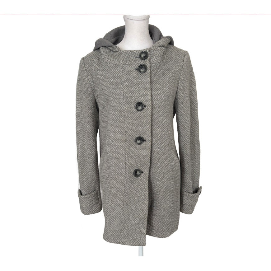 Kristen Blake Gray Hooded Wool Coat Womens Size 6
