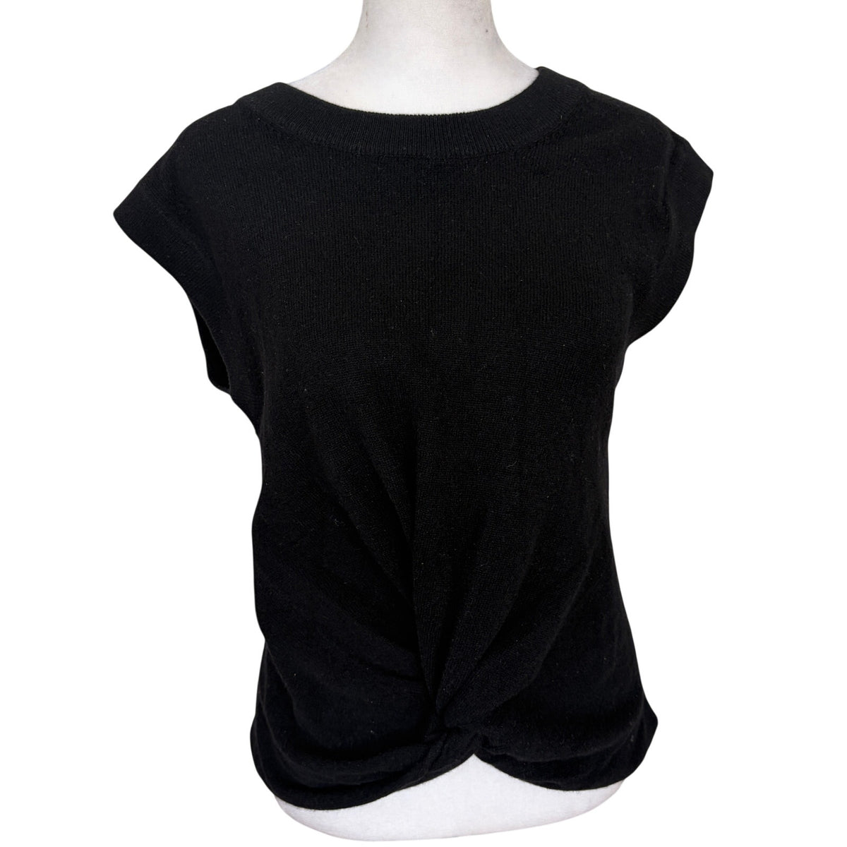 Aqua Black Cashmere Sleeveless Sweater Womens Size Small
