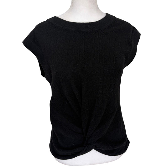 Aqua Black Cashmere Sleeveless Sweater Womens Size Small