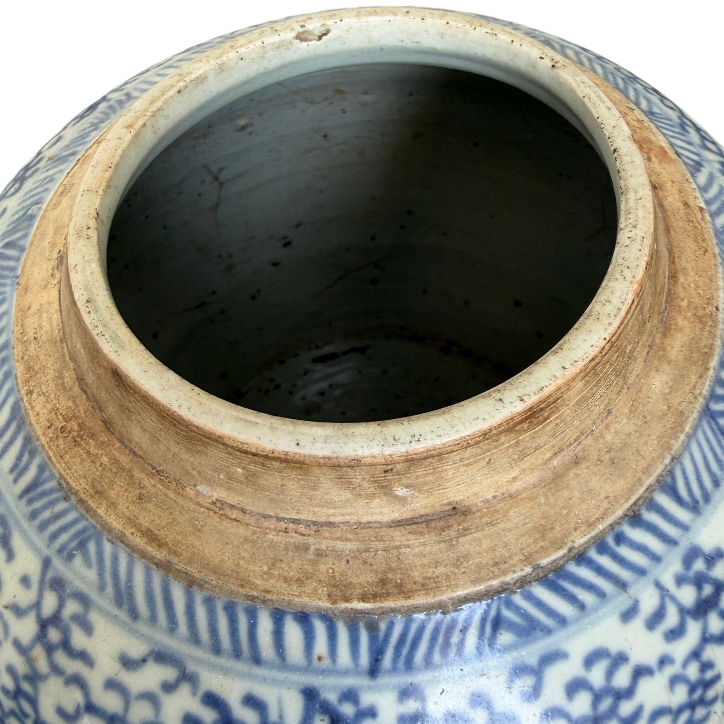 Antique 19th Century Chinese Art Porcelain Large Blue and White Ginger Jar